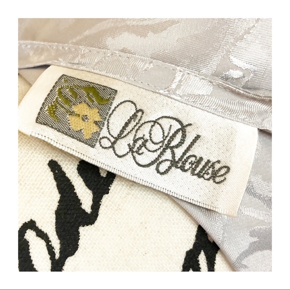 Vintage La Blouse Gray Silky Blouse Size 4 - Picture 6 of 6